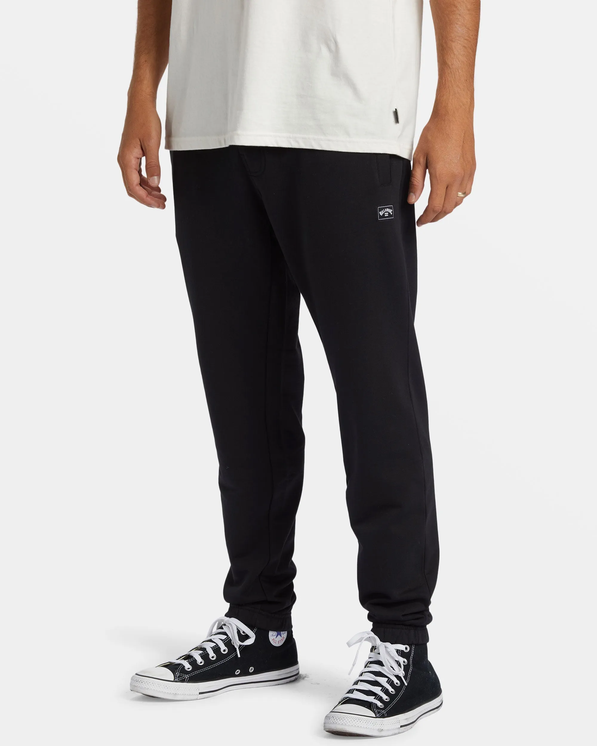 All Day Elastic Waist Sweatpants - Black/Black