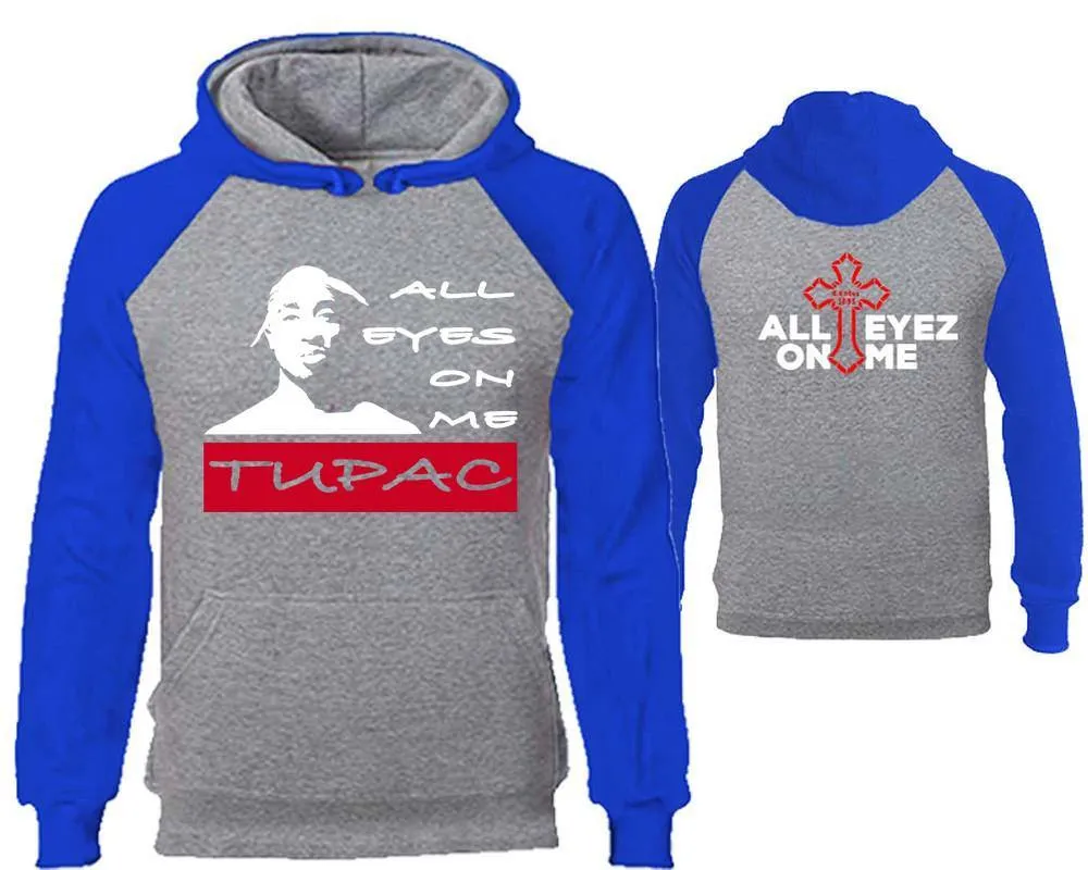 All Eyes On Me Raglan Hoodie with Extendend Back Design, Rap, Hip-Hop R&B Inspired Hoodie