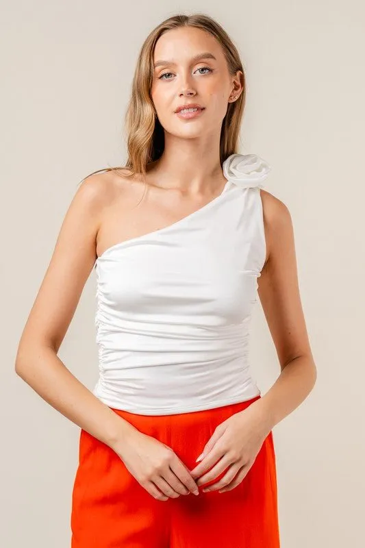 All Of Me Ruched One Shoulder Top