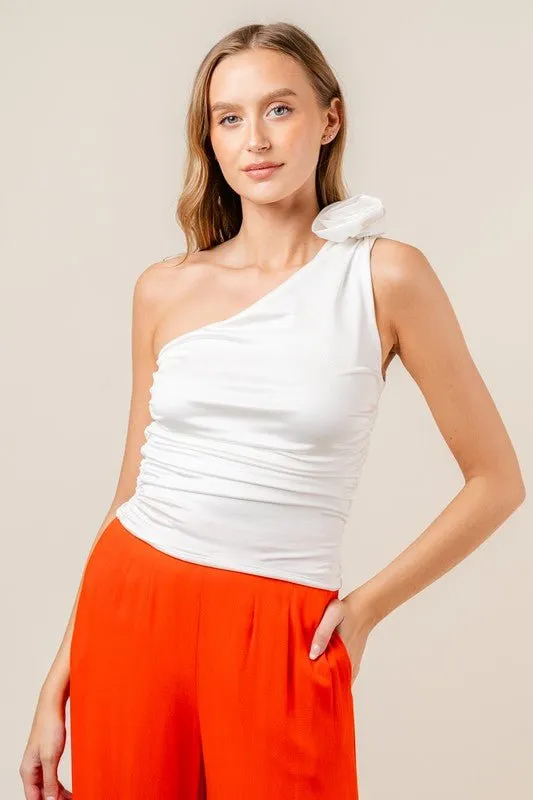 All Of Me Ruched One Shoulder Top