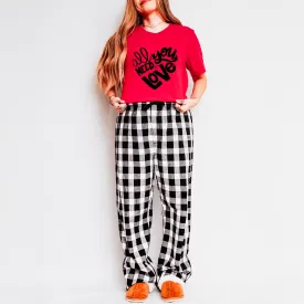 All You Need Is Love | Plaid Pajama Set