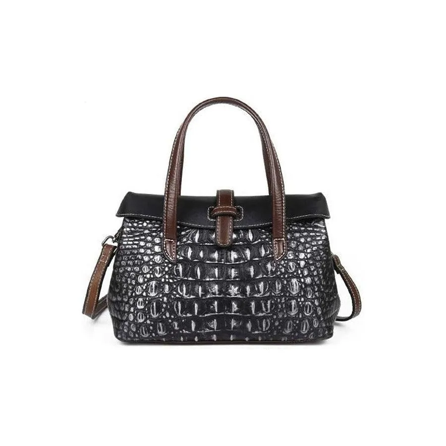 AlliLuxe Exotic Zipper Tote Shoulder Bag