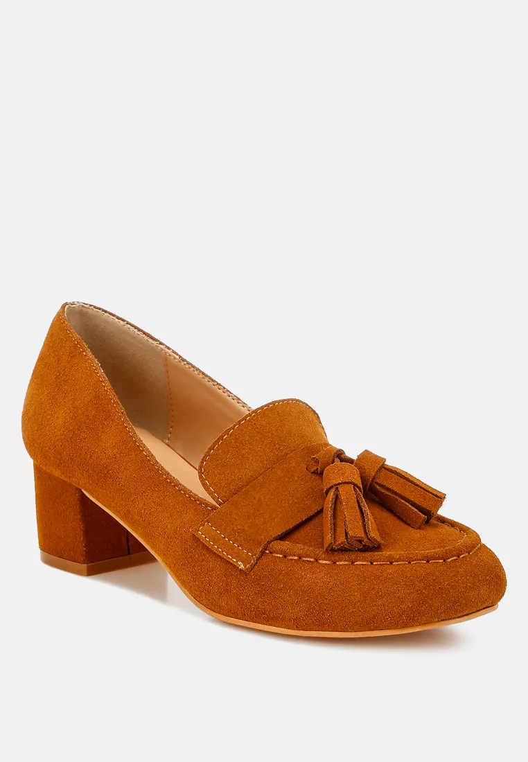 Aloha Tassels Detail Suede Loafers