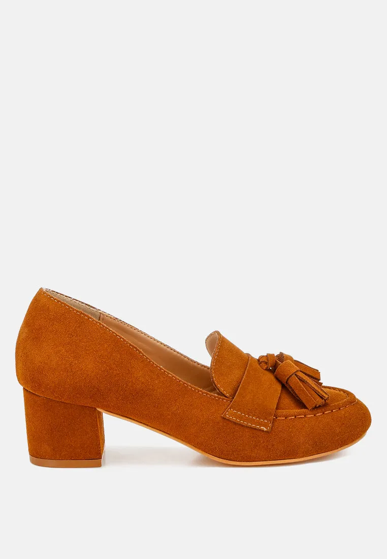 Aloha Tassels Detail Suede Loafers