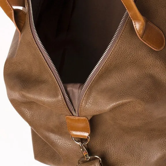 Alpha Leather Duffle Bag - Chocolate Brown