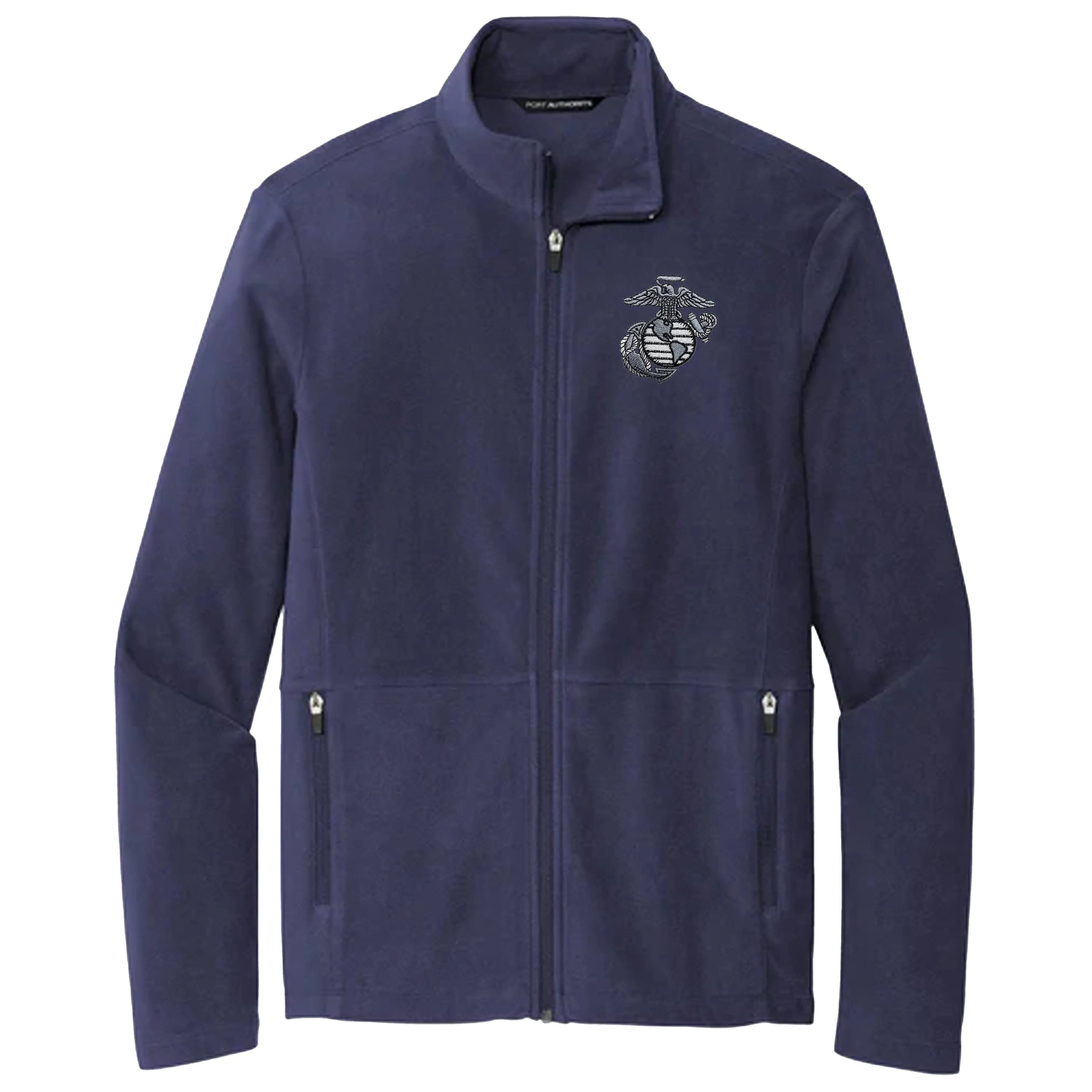 Aluminum Embroidered Microfleece Navy Jacket