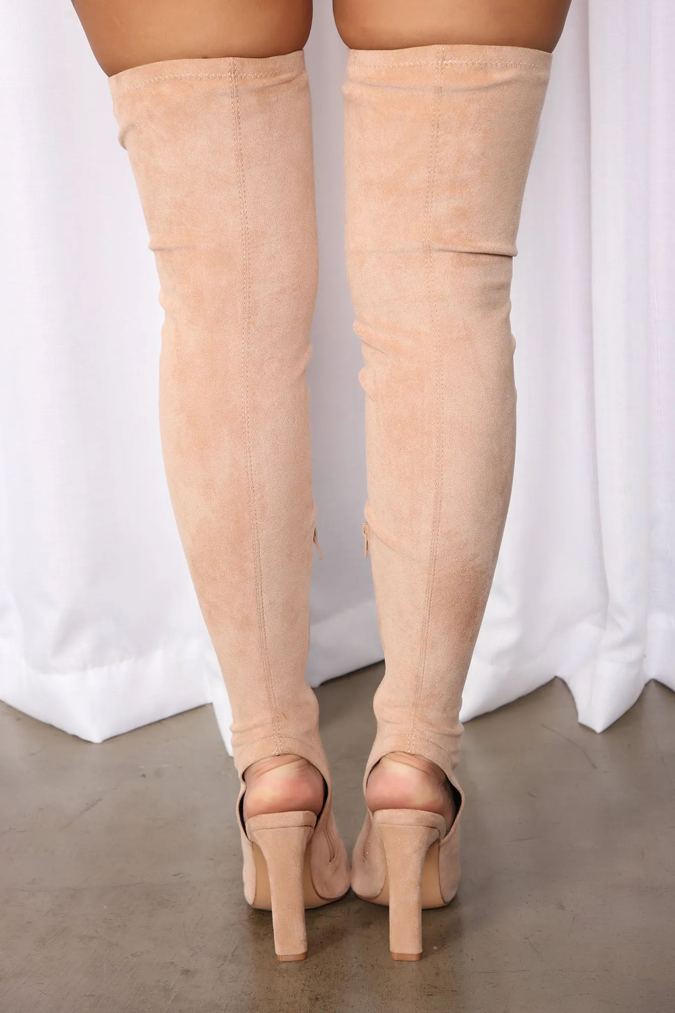 Always Come Back Over The Knee Boots - Nude