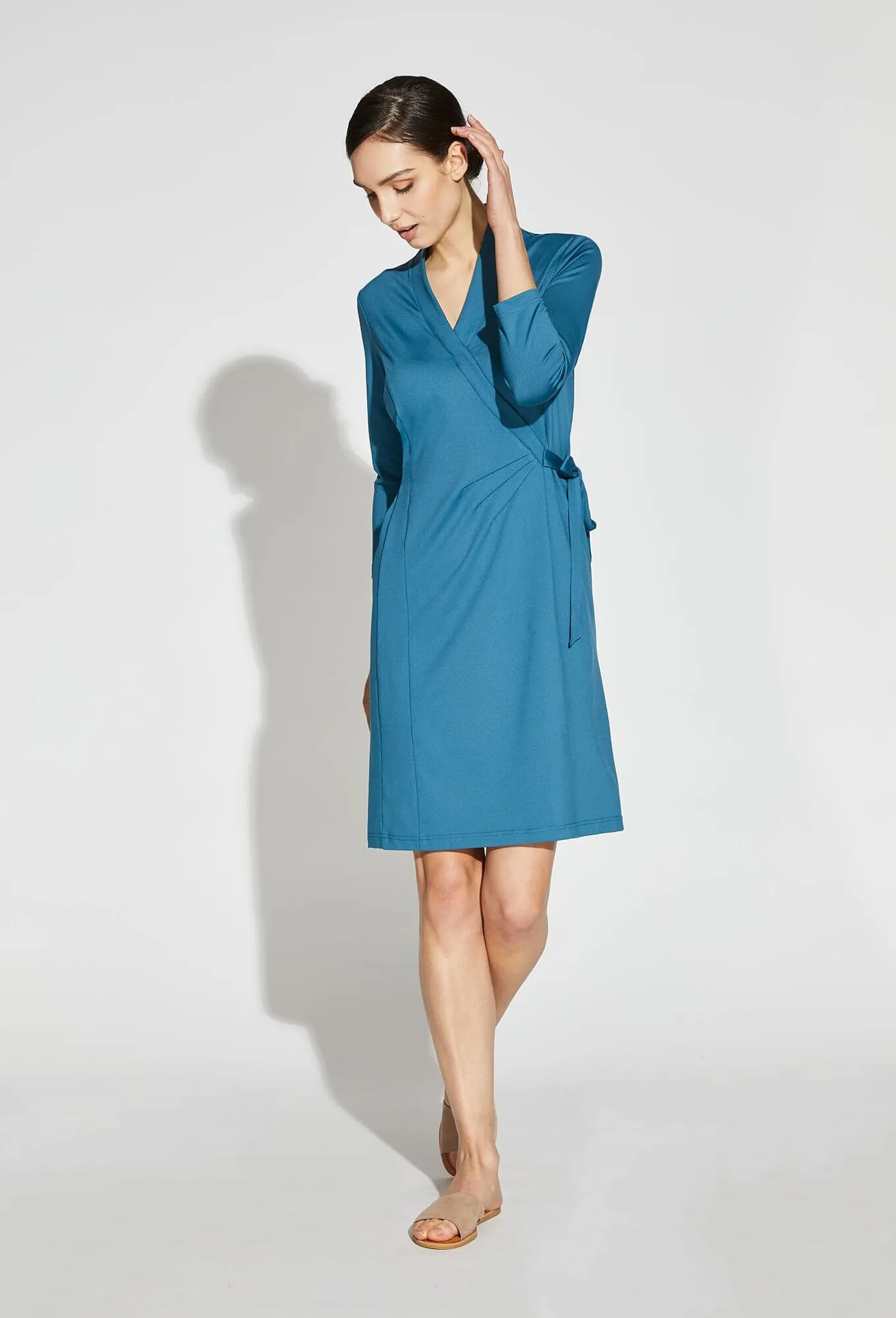 Amari V-Neck Faux Wrap Dress