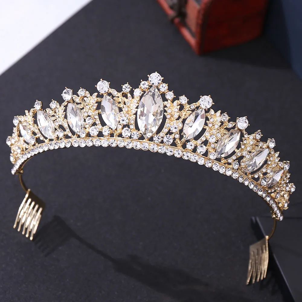 American bridal crown tiara alloy diamond crown wedding accessories hair comb wedding gift