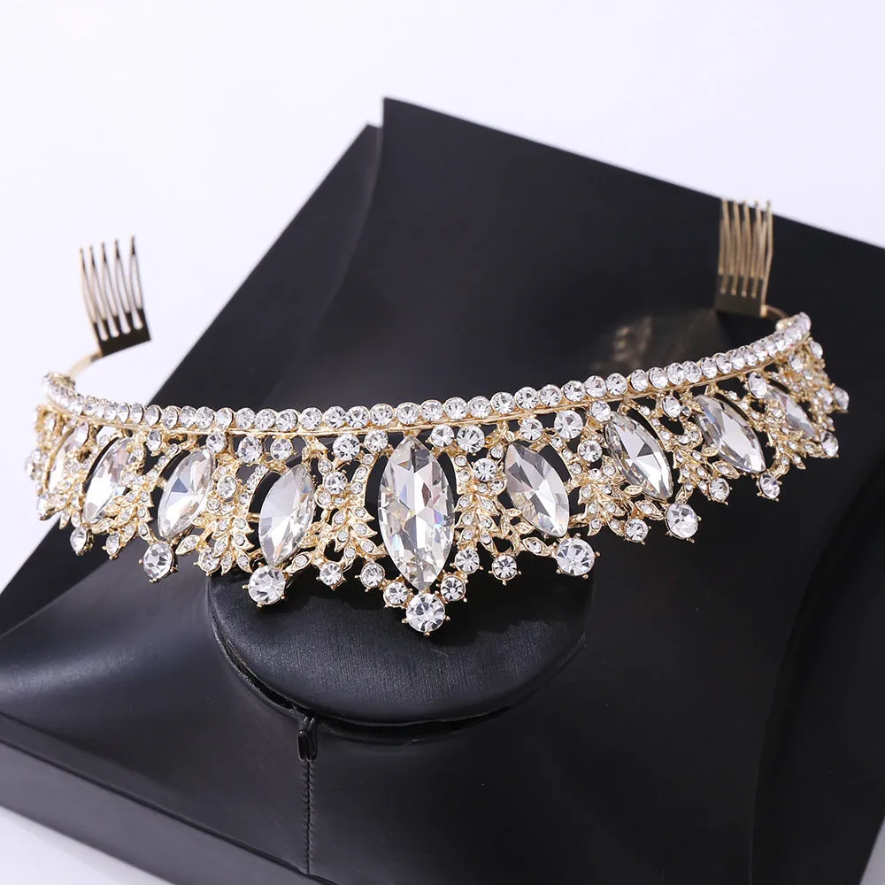 American bridal crown tiara alloy diamond crown wedding accessories hair comb wedding gift