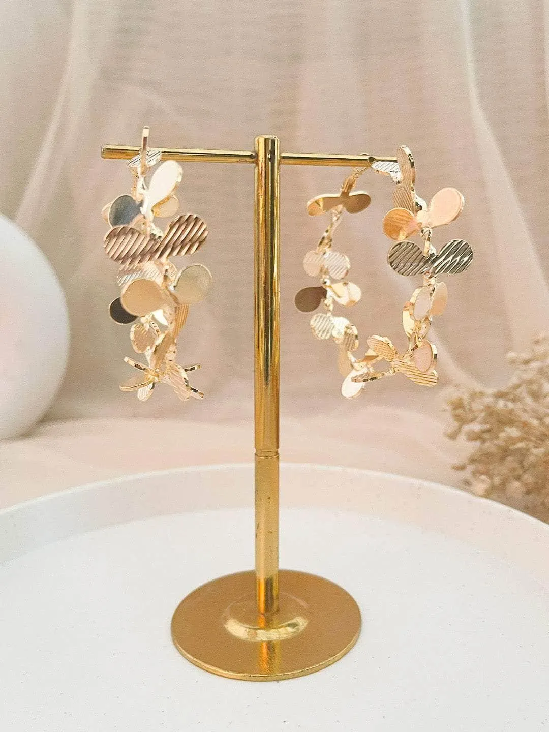 American Fashionable Exaggerated Flower Earrings