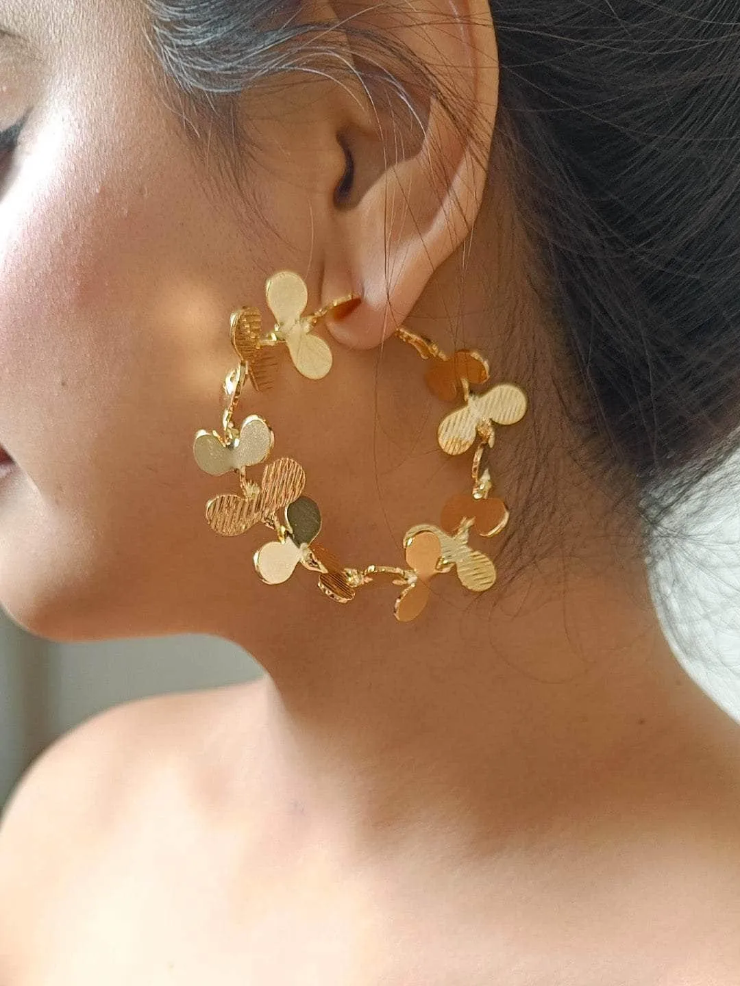 American Fashionable Exaggerated Flower Earrings