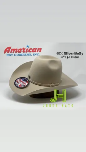 American Hat Co Felt 40X Silverbelly 4" 1/4 Brim