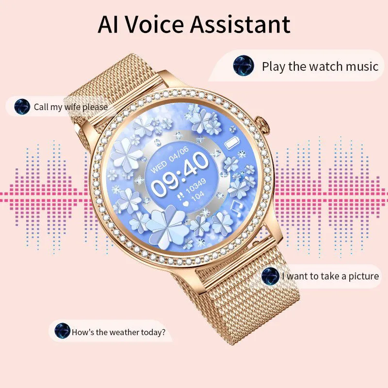 AMOLED Screen Android IOS Women's Smartwatches