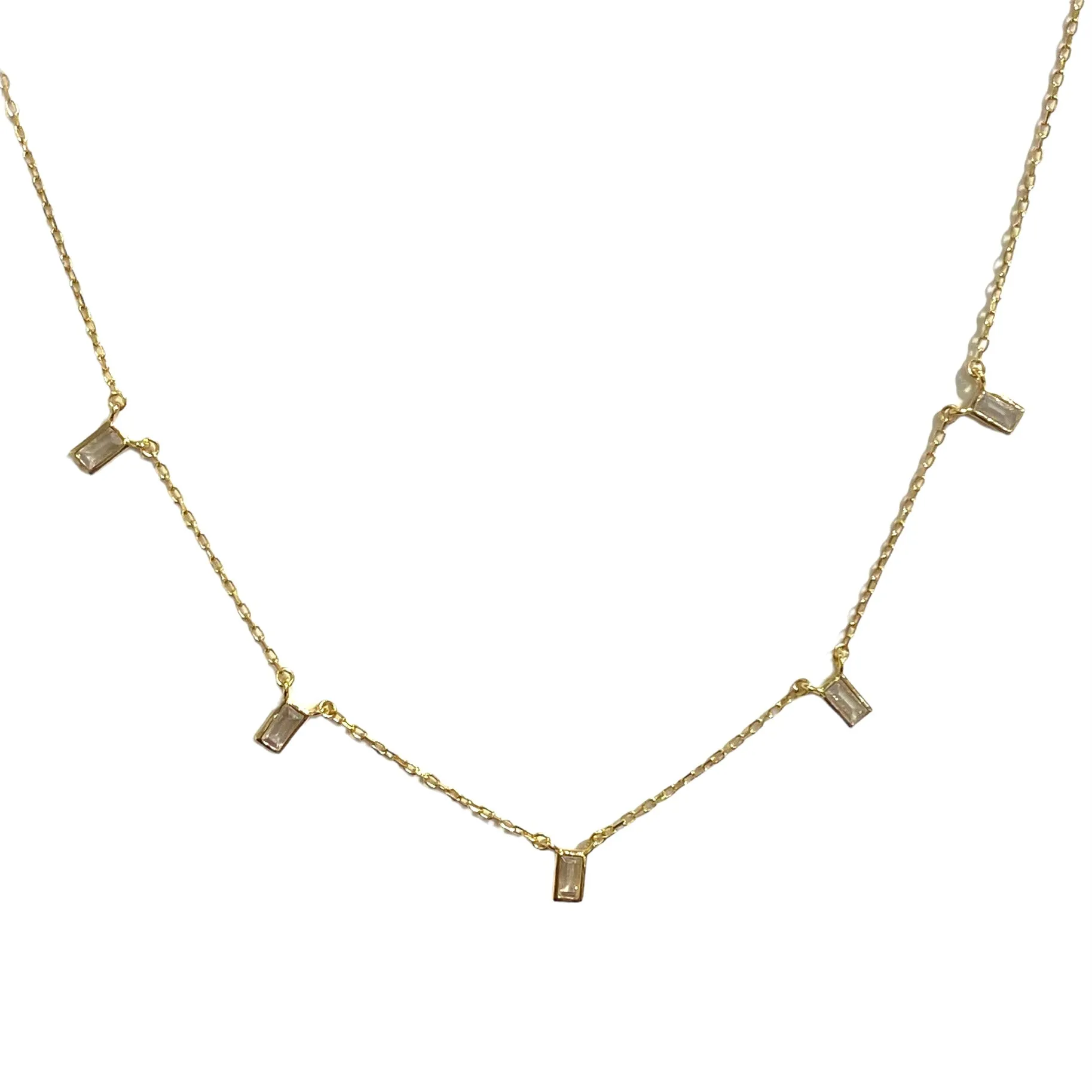 Amy Rectangle Baguette 5 Station Choker