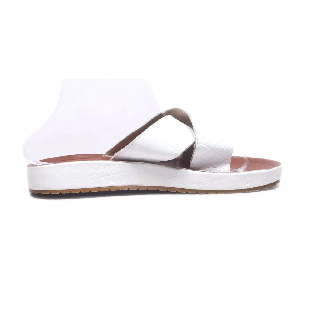 Ana Mario Flat Sandals Leather White Colour For Women