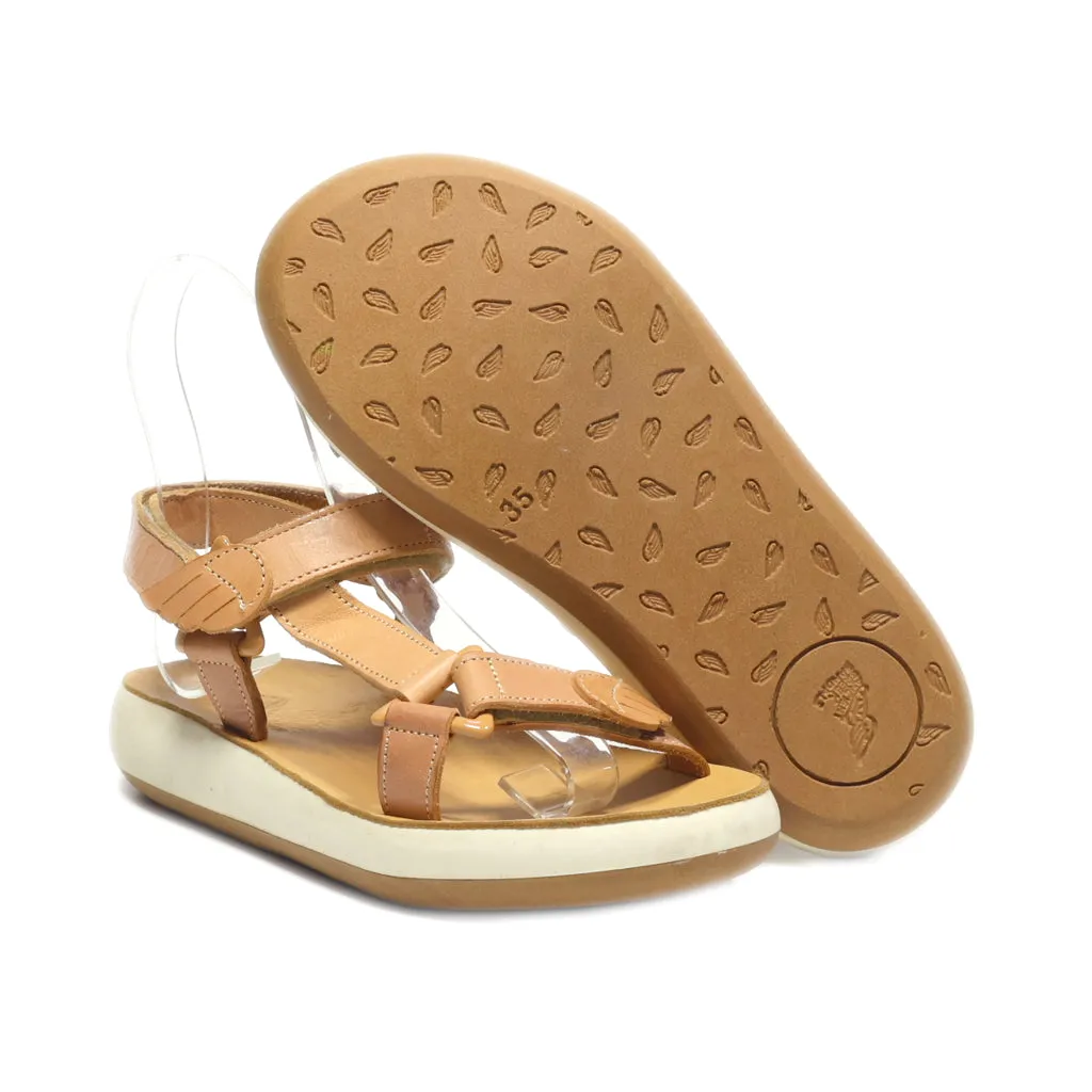 Ancient Greek Flat Sandals Leather Beige Colour For Women