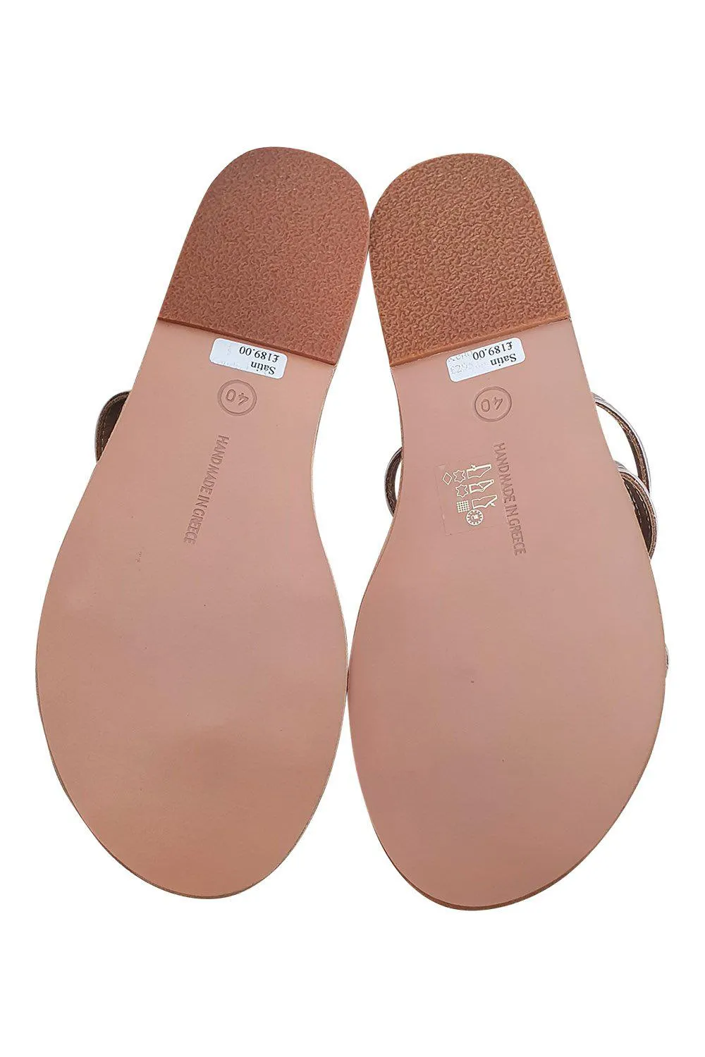 ANCIENT GREEK SANDALS Hara Natural Lotus Satin Flats (40)