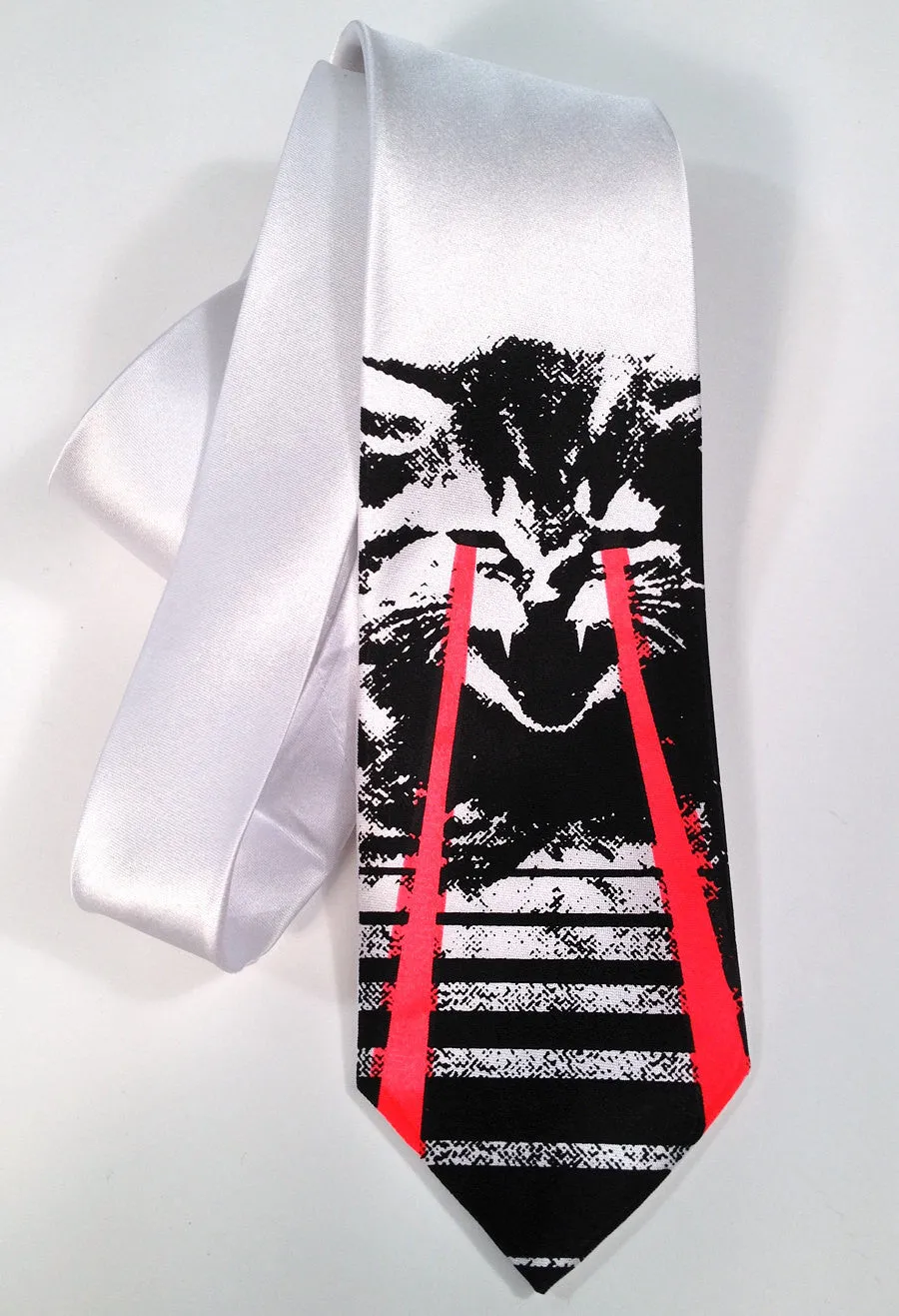 Angry Raving Laser Kitten Silk Necktie