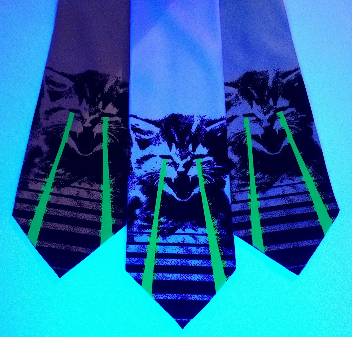 Angry Raving Laser Kitten Silk Necktie