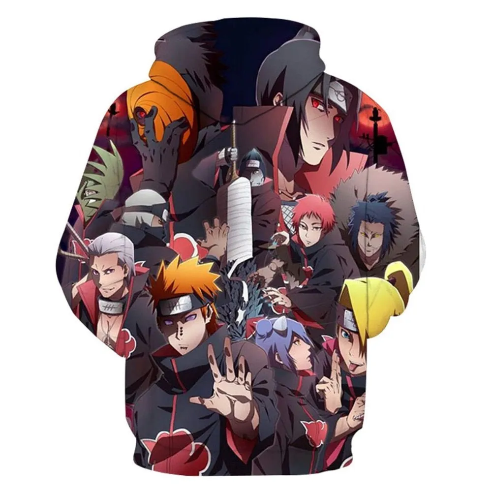 Anime Naruto 3D Hoodies Streetwear Sweatshirt Casual Hoody Men Women 3D Pullover Harajuku Tracksuit Male Hip Hop Hooded DropShip