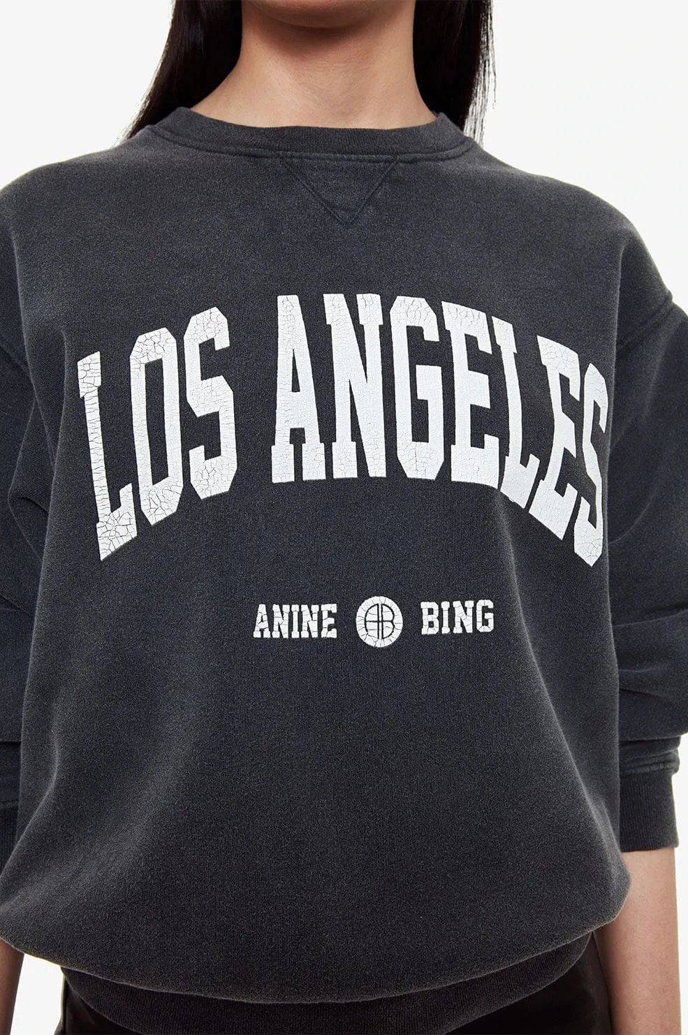 Anine Bing - Ramona Sweatshirt Los Angeles in Washed Black