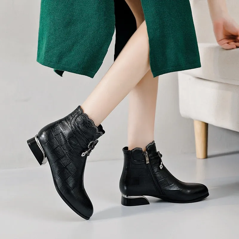 Ankle Boots Genuine Leather