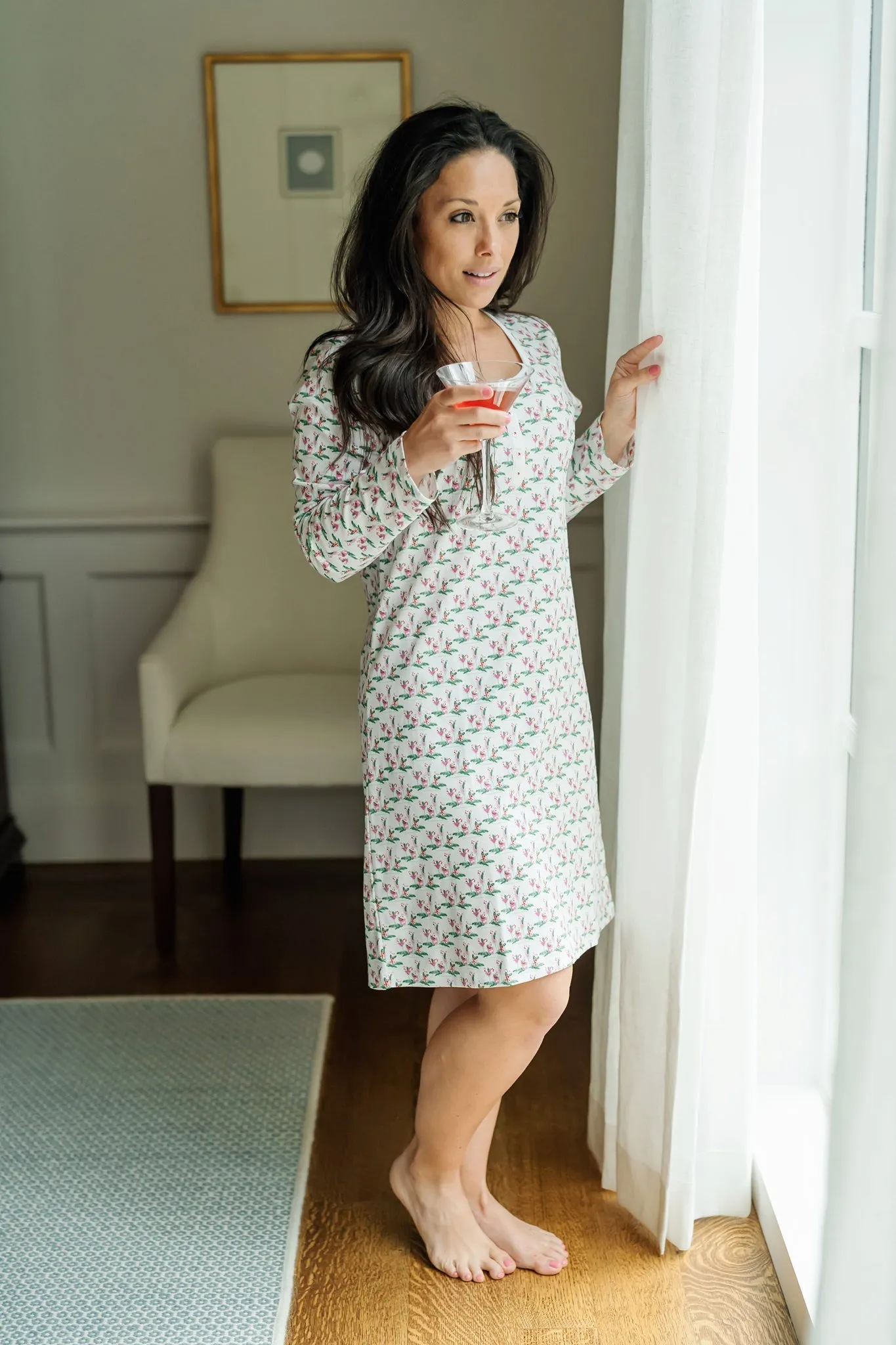 Ann Women's Longsleeve Nightgown - Merry Little Cocktails