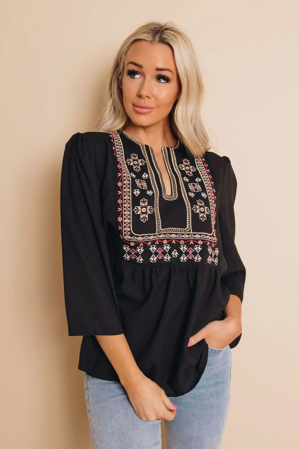 AnnaMarie Embroidered Blouse