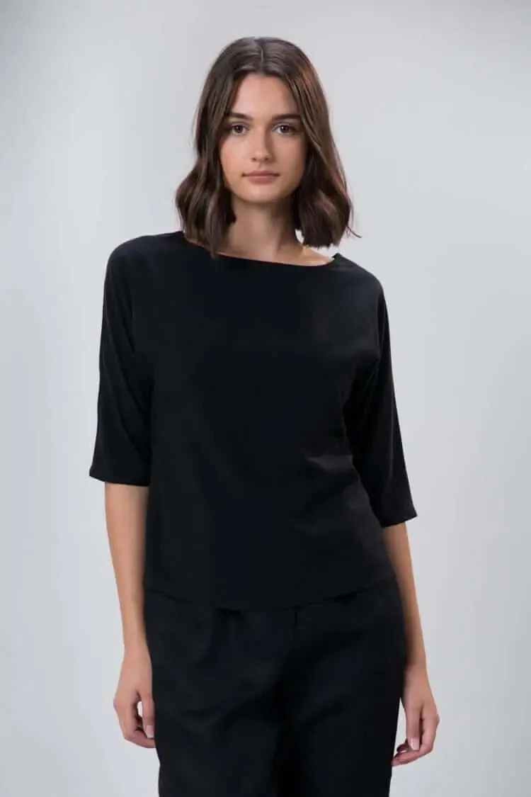 Annie blouse in black tencel by Wilga Clothing