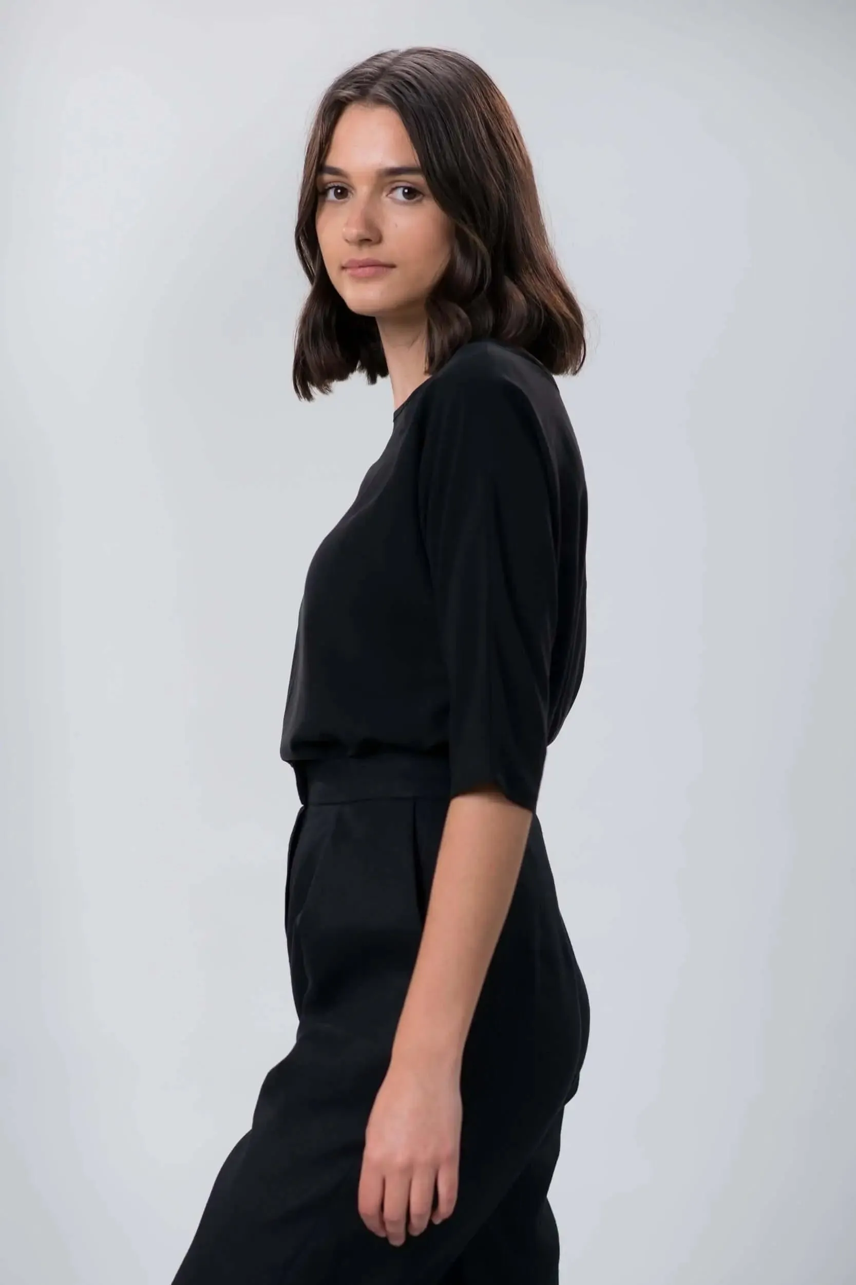 Annie blouse in black tencel by Wilga Clothing