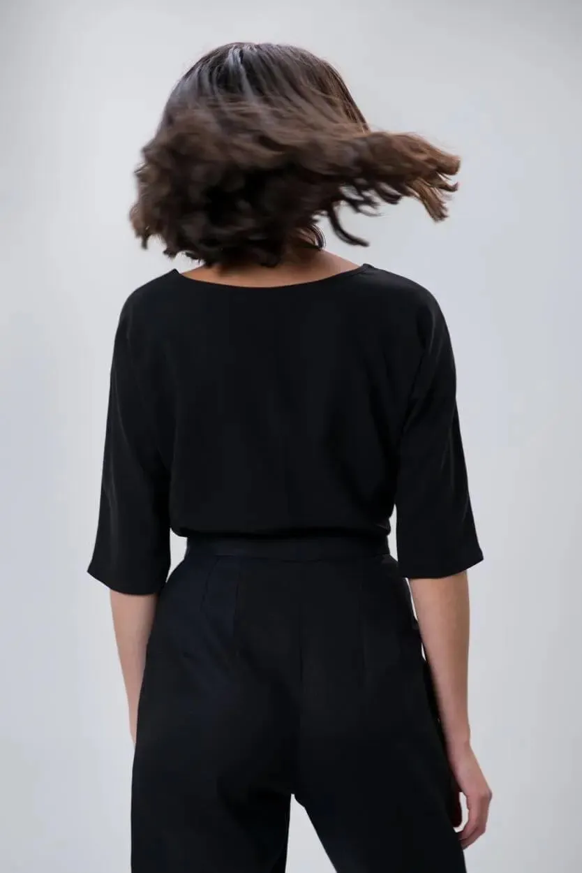 Annie blouse in black tencel by Wilga Clothing