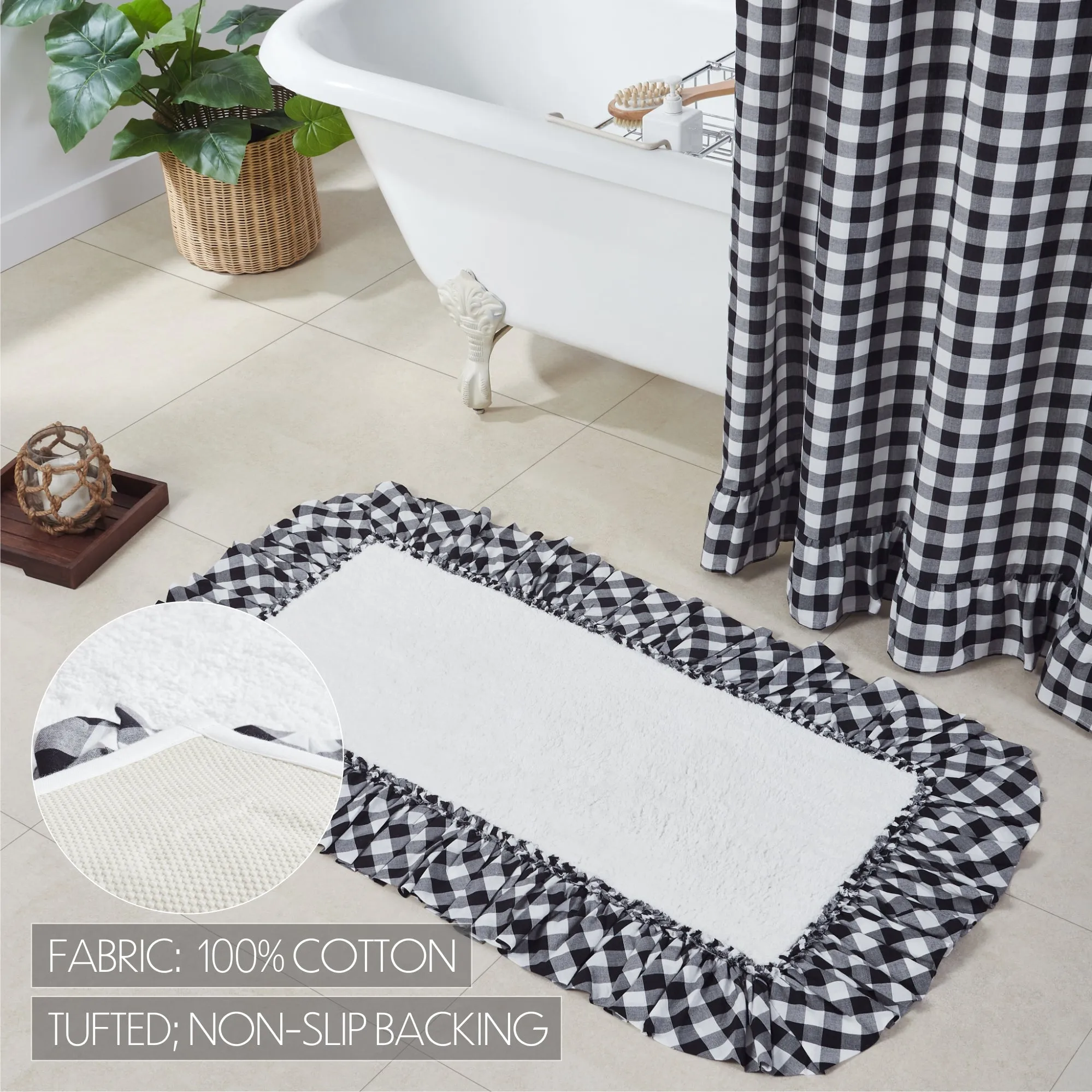 Annie Buffalo Black Check Bathmat 27x48