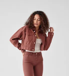 ANNIE CROPPED JEAN JACKET REDWOOD