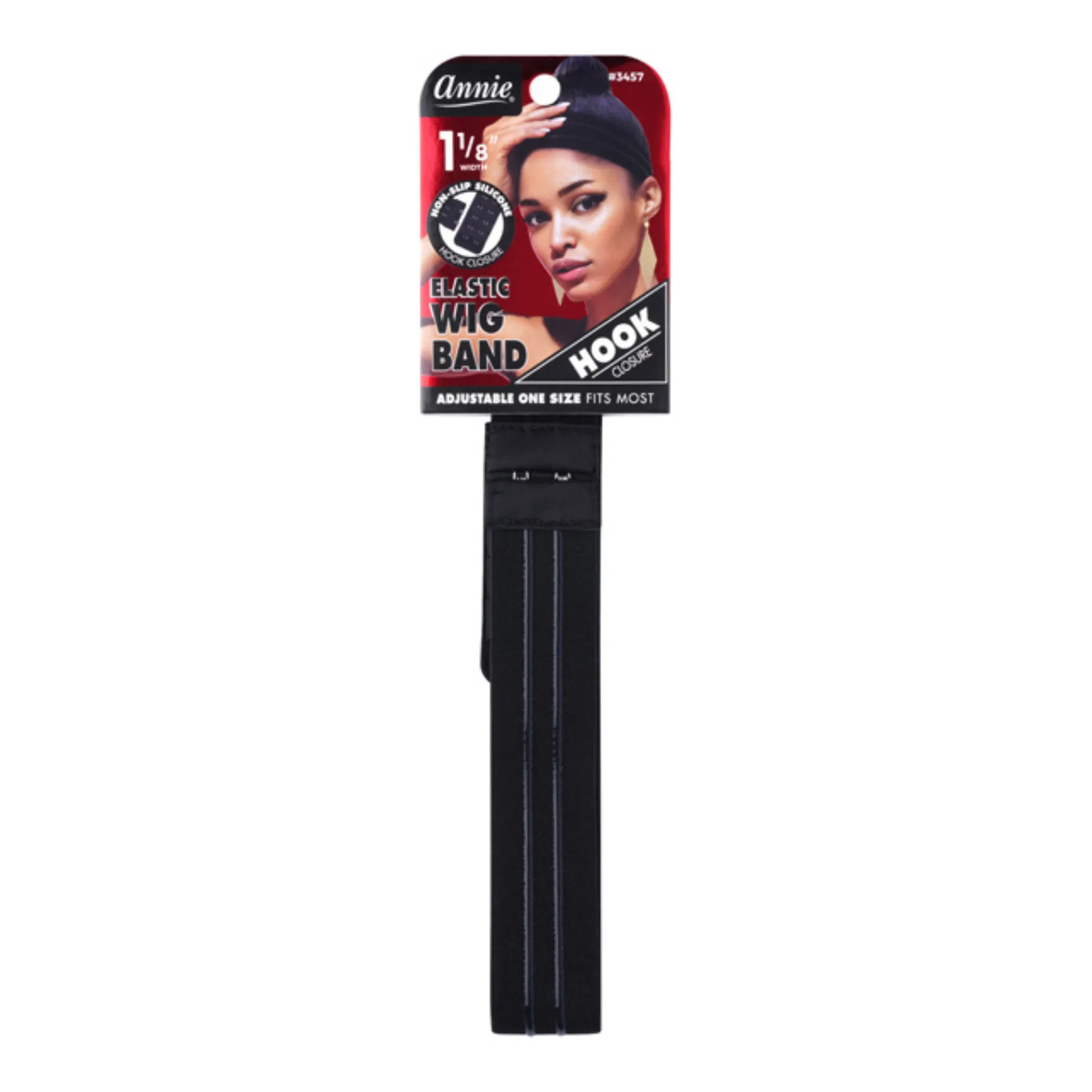 Annie Hook Wig Band 3cm Silicone Grip Black