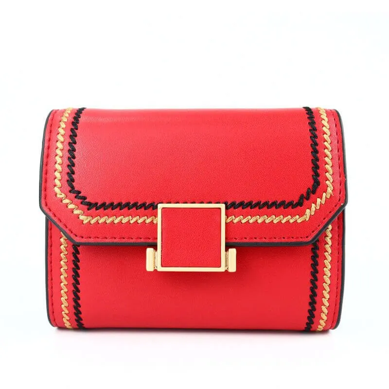 Anti-burglar anti-degaussing leathe ultra-thin lovely small simple handbag purse