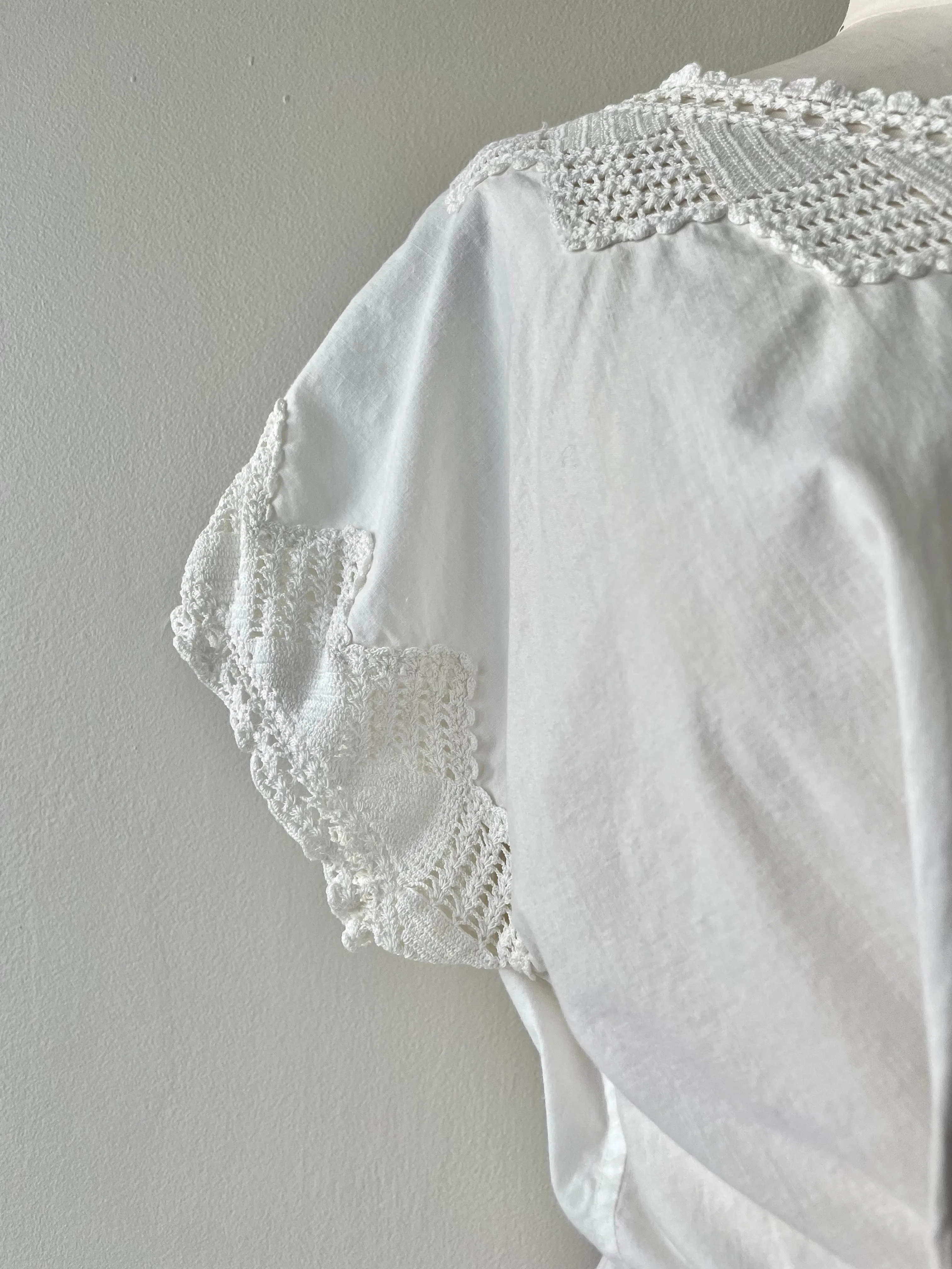 Antique Crochet Collar Nightdress | 1900s