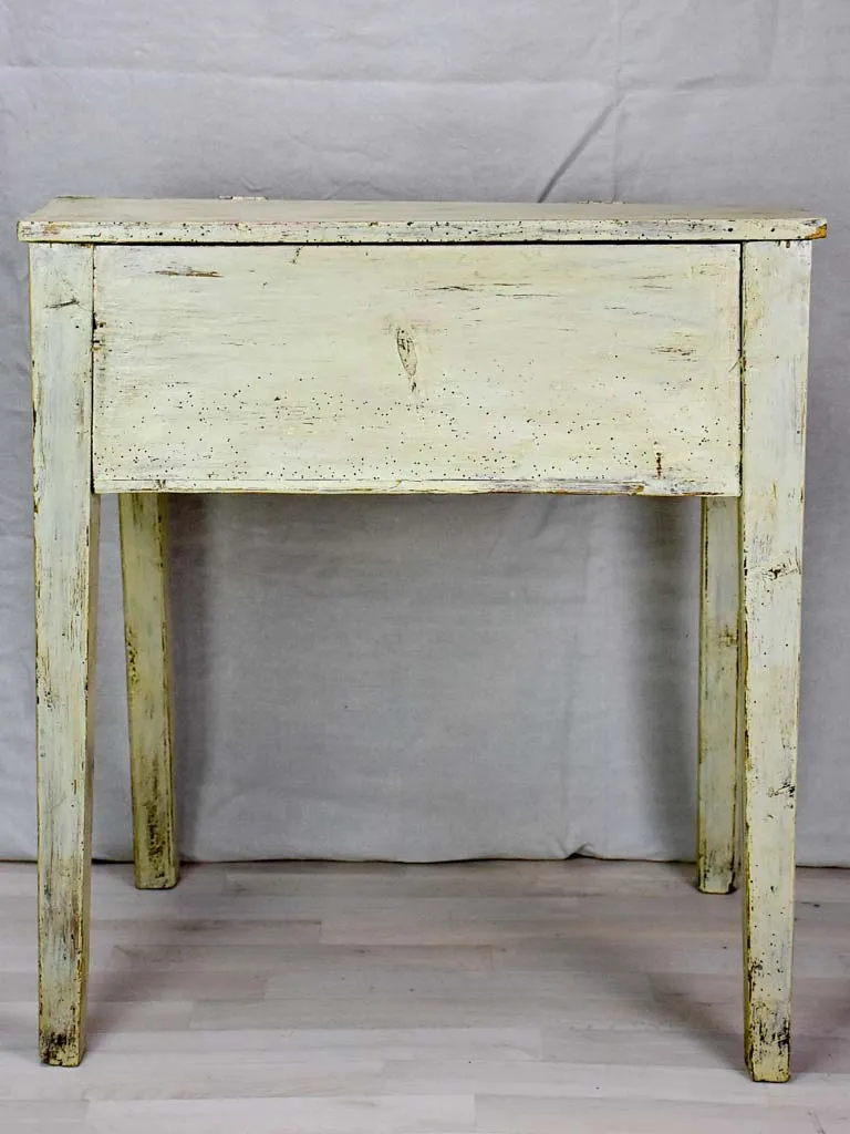 Antique French school desk with lid and gray  / beige patina