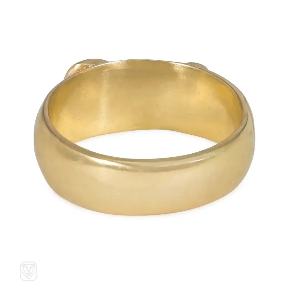 Antique gold buckle ring