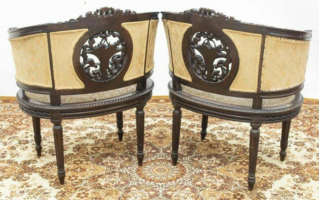 Antique Salon Set, Settee, 6 Chairs, Louis XVI Style, 1800's, Gorgeous Set!!