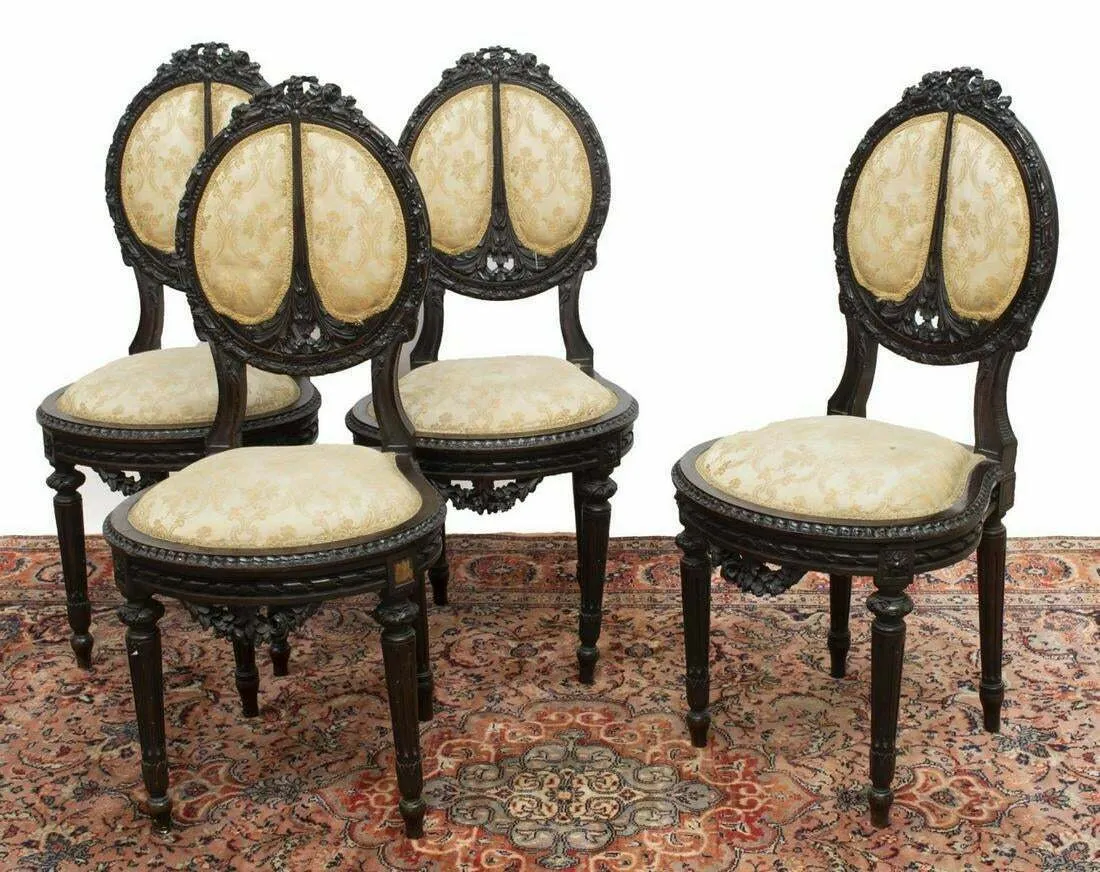 Antique Salon Set, Settee, 6 Chairs, Louis XVI Style, 1800's, Gorgeous Set!!