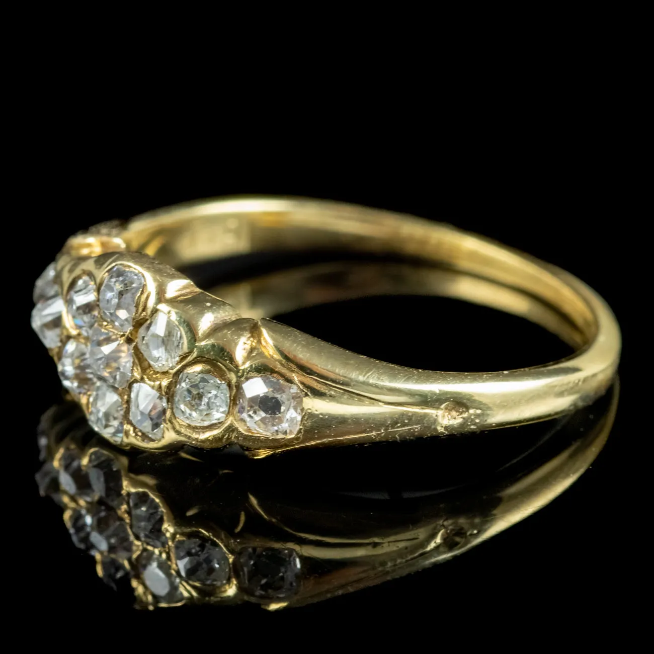 Antique Victorian Diamond Cluster Ring 18ct Gold Circa 1880