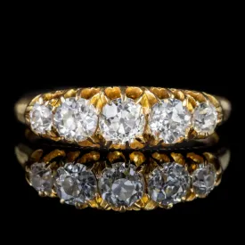 Antique Victorian Diamond Five Stone Ring 1.10Ct Of Diamond 18Ct Gold Dated 1892