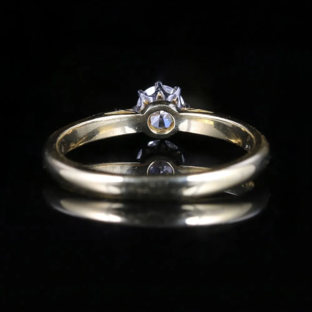 Antique Victorian Diamond Solitaire Ring 18Ct Platinum