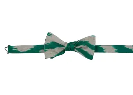 Antrim Silk Ikat Bow Tie - Green, Grey/ Taupe