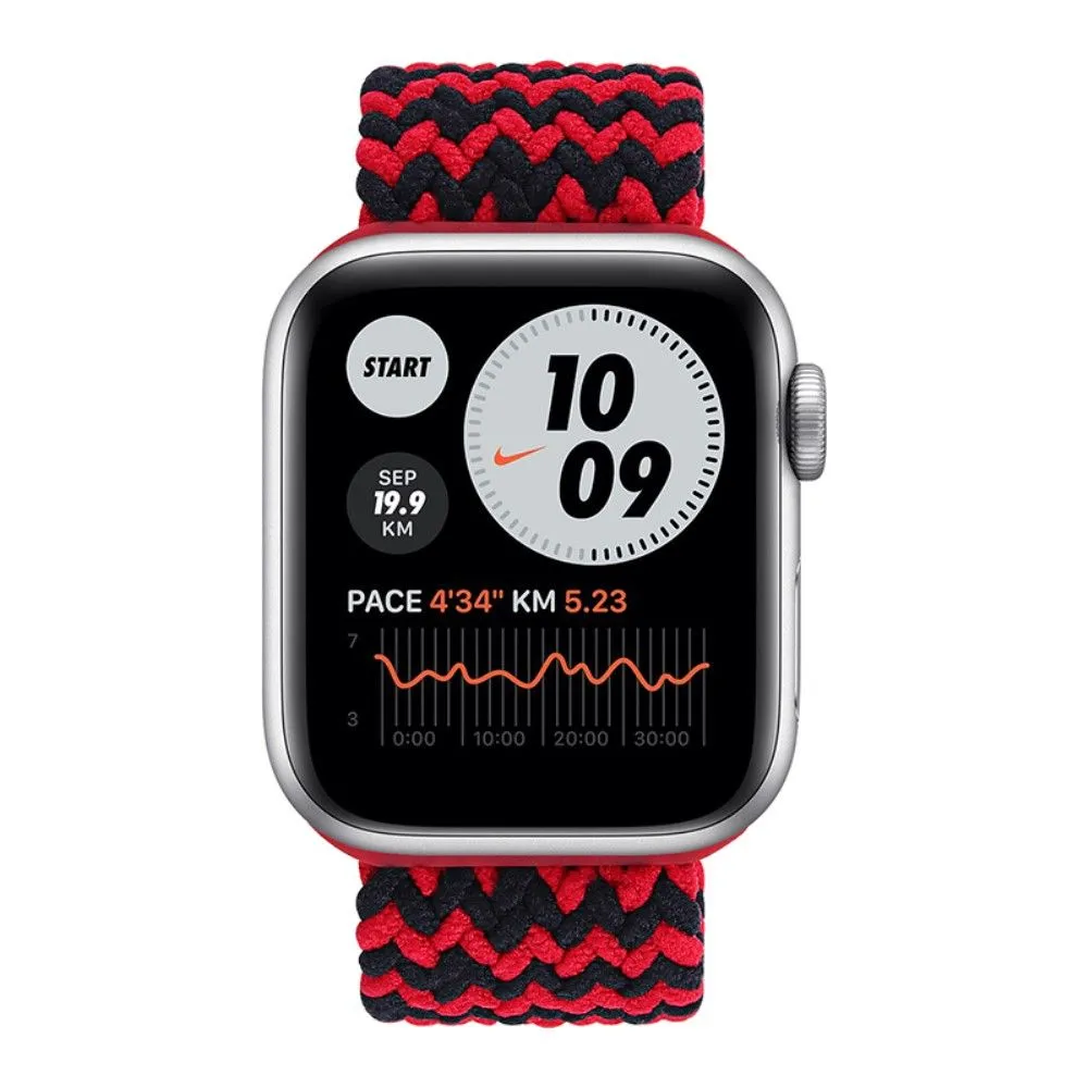 Apple Watch (41mm) elastic watch strap - Black / Red / Size: S