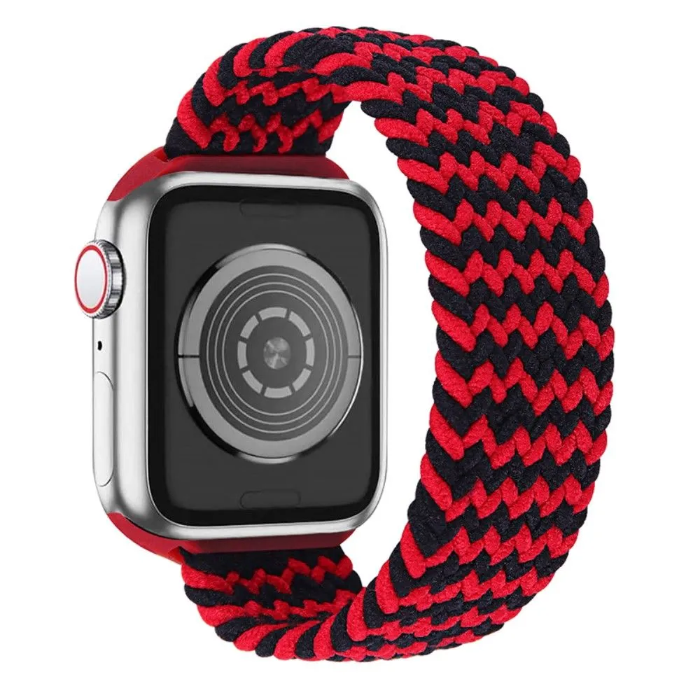 Apple Watch (41mm) elastic watch strap - Black / Red / Size: S