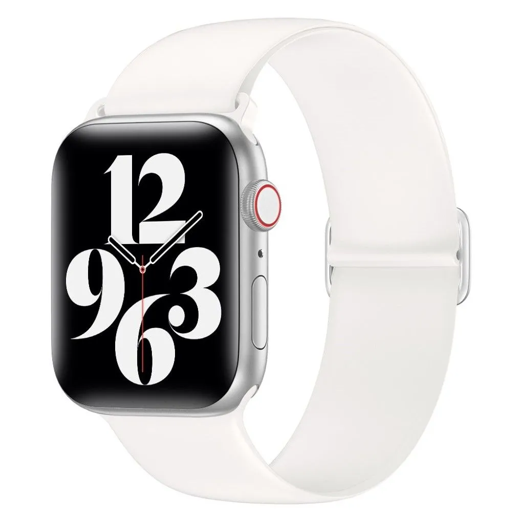 Apple Watch 44mm adjustable silicone watch strap - White