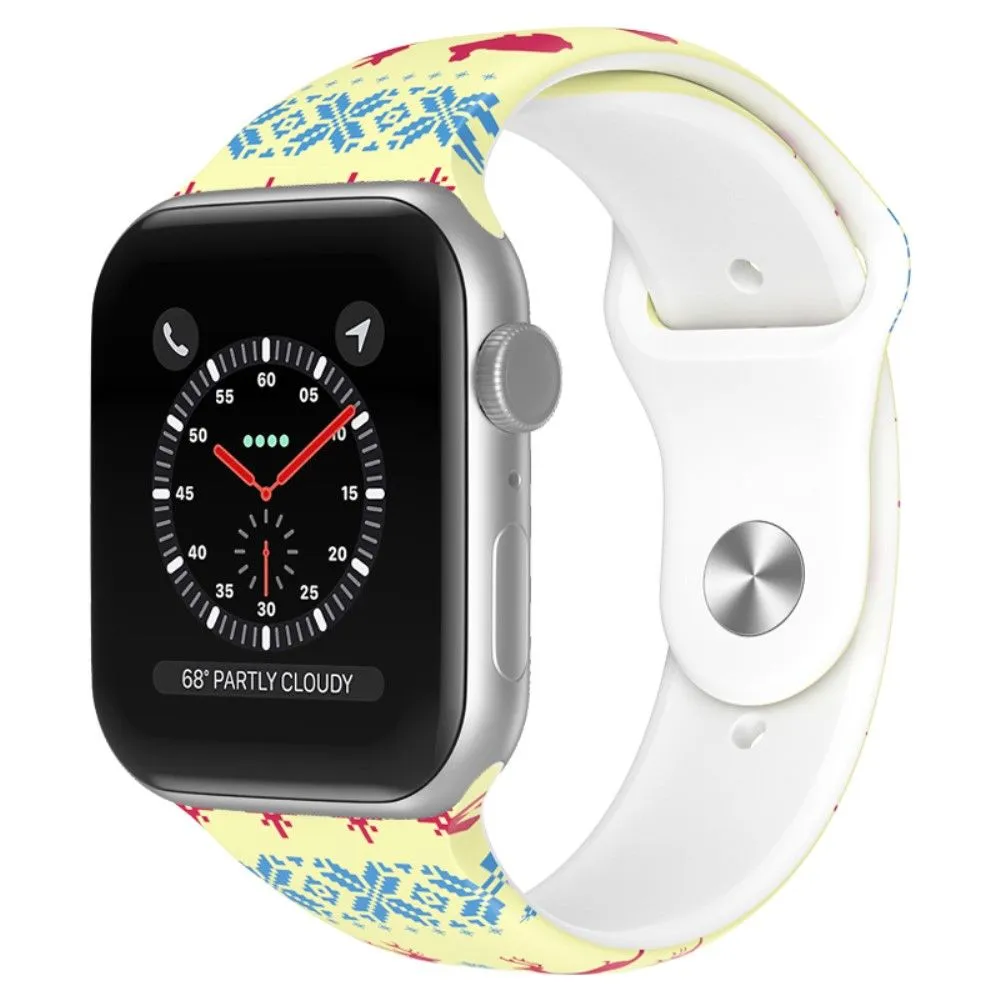 Apple Watch (45mm) christmas pattern silicone watch strap - Christmas Reindeer / Size: S