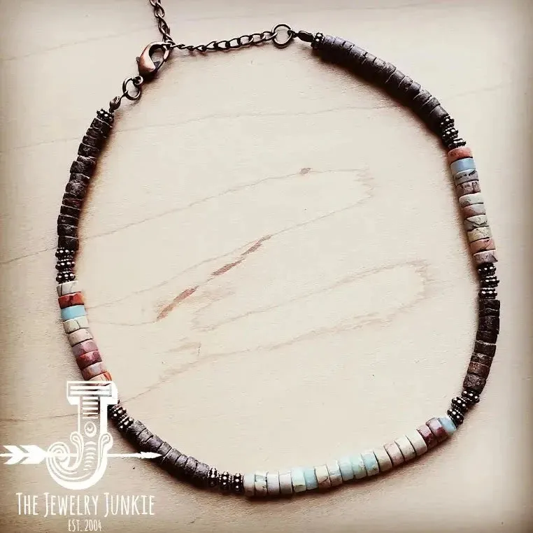 Aqua Terra Gemstone Beaded Choker